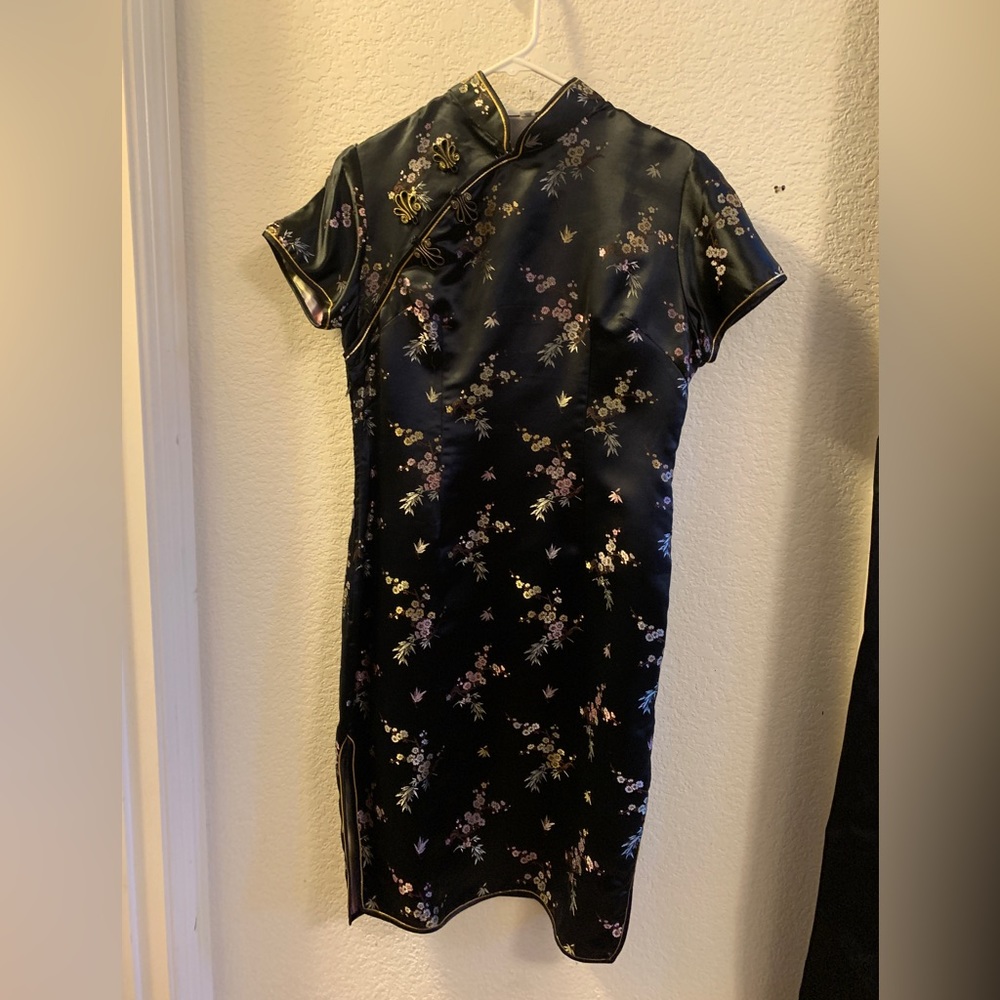 Vintage Black Cheongsam dress